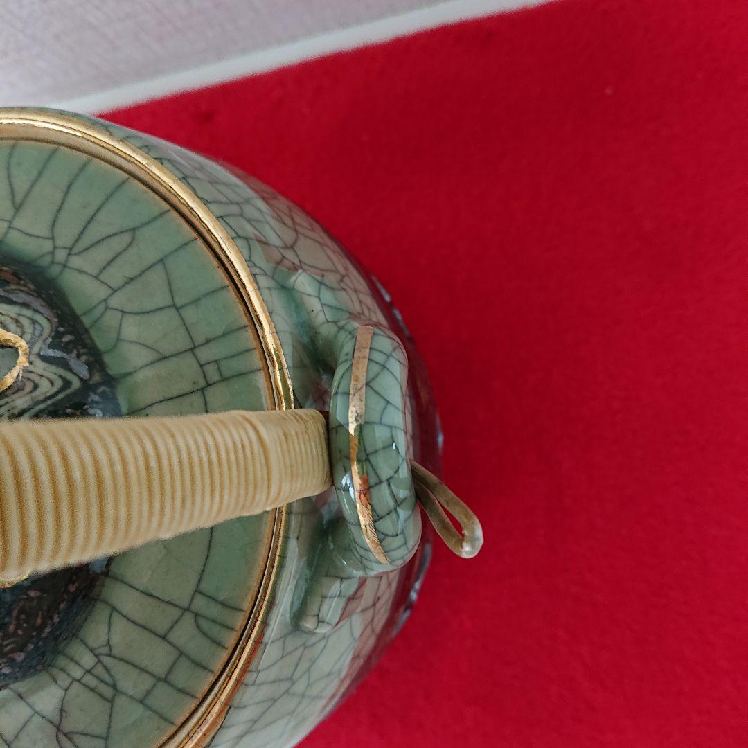 相馬焼    特大急須   双馬   金馬  美品