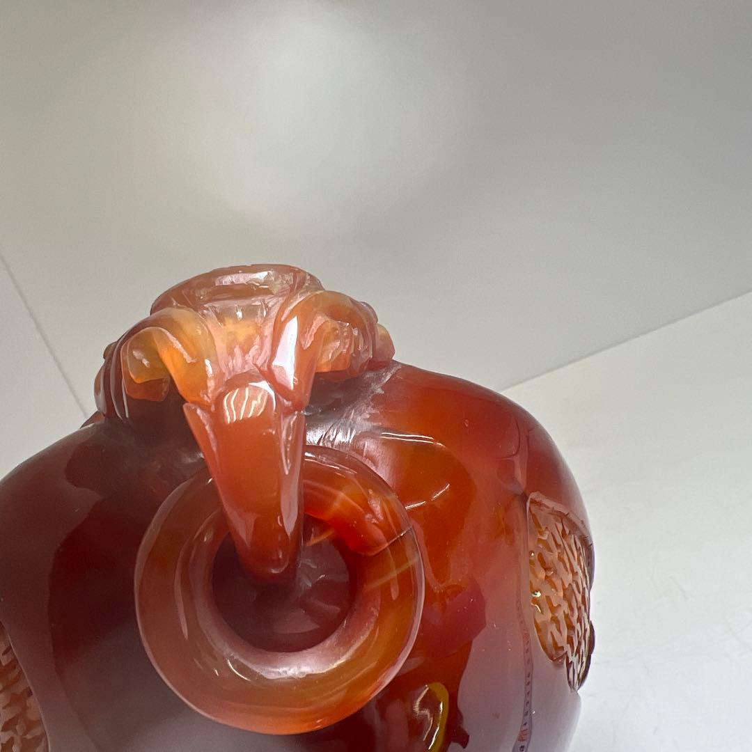 中国美術　本黄瑪瑙　香炉　1796g トヒサ　東な8-0121☆2F