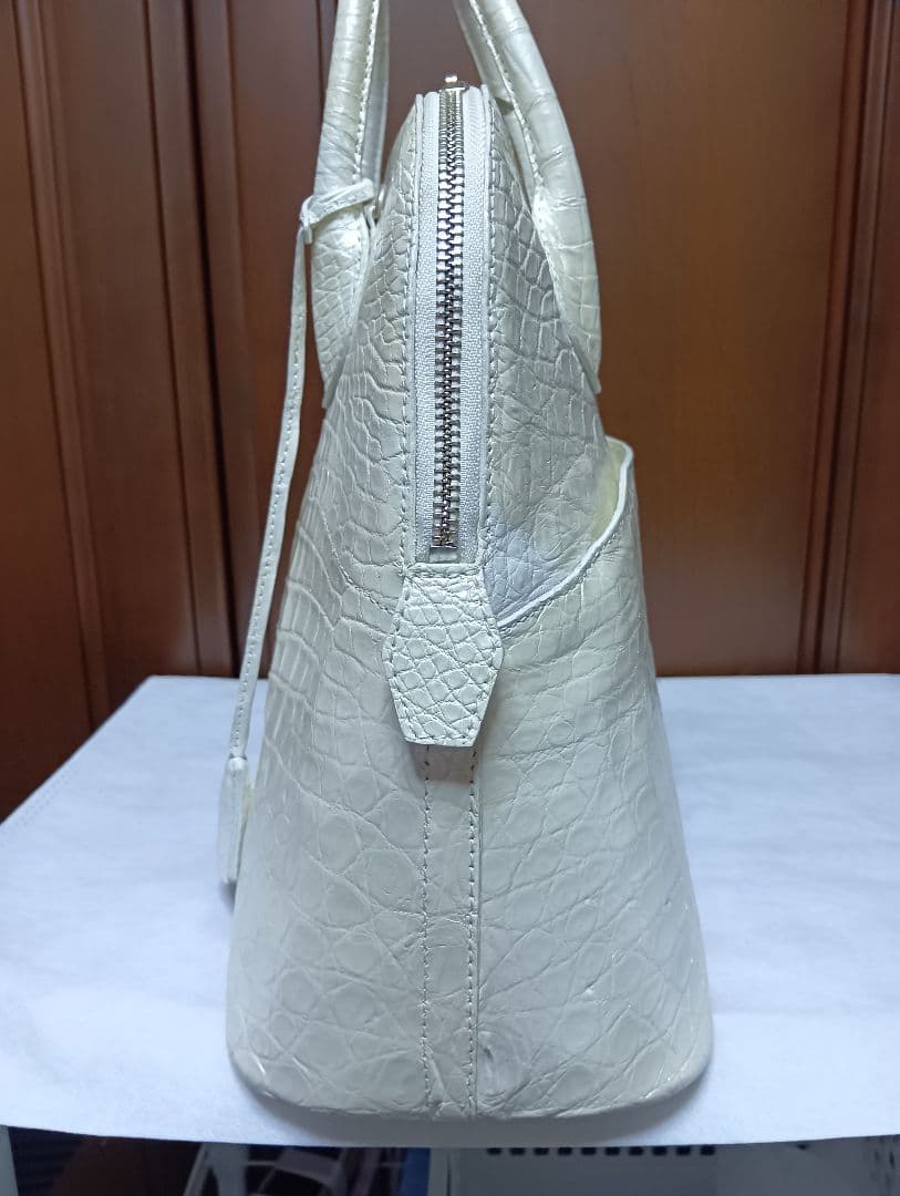 JRAクロコダイルJRAハンドバッグ パールホワイト