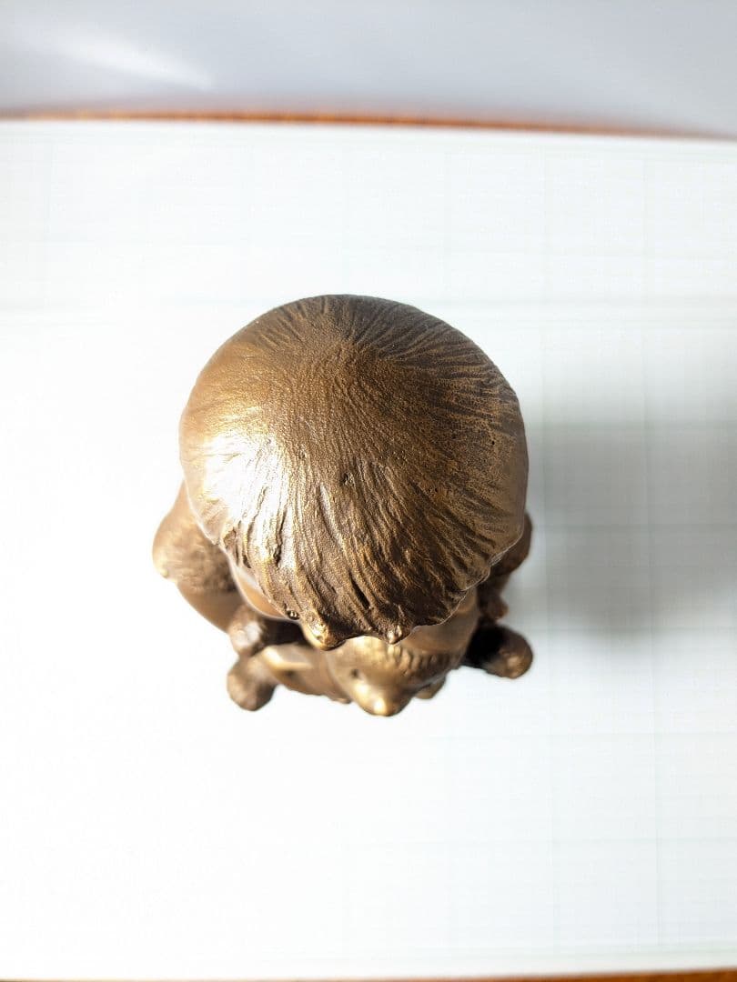 玉野勢三　僕のくまさん　ブロンズ像　置物　アート　オブジェ　アンティーク　銅像