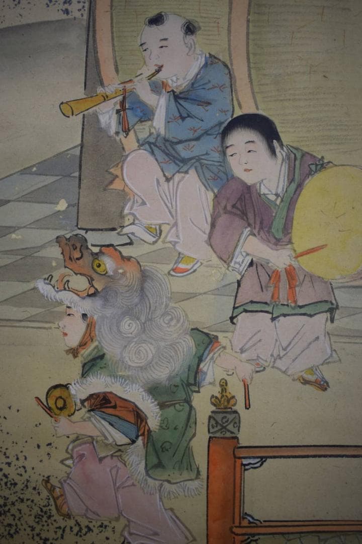 模写/円山応挙/圓山應擧/人物図/布袋屋掛軸HJ-298