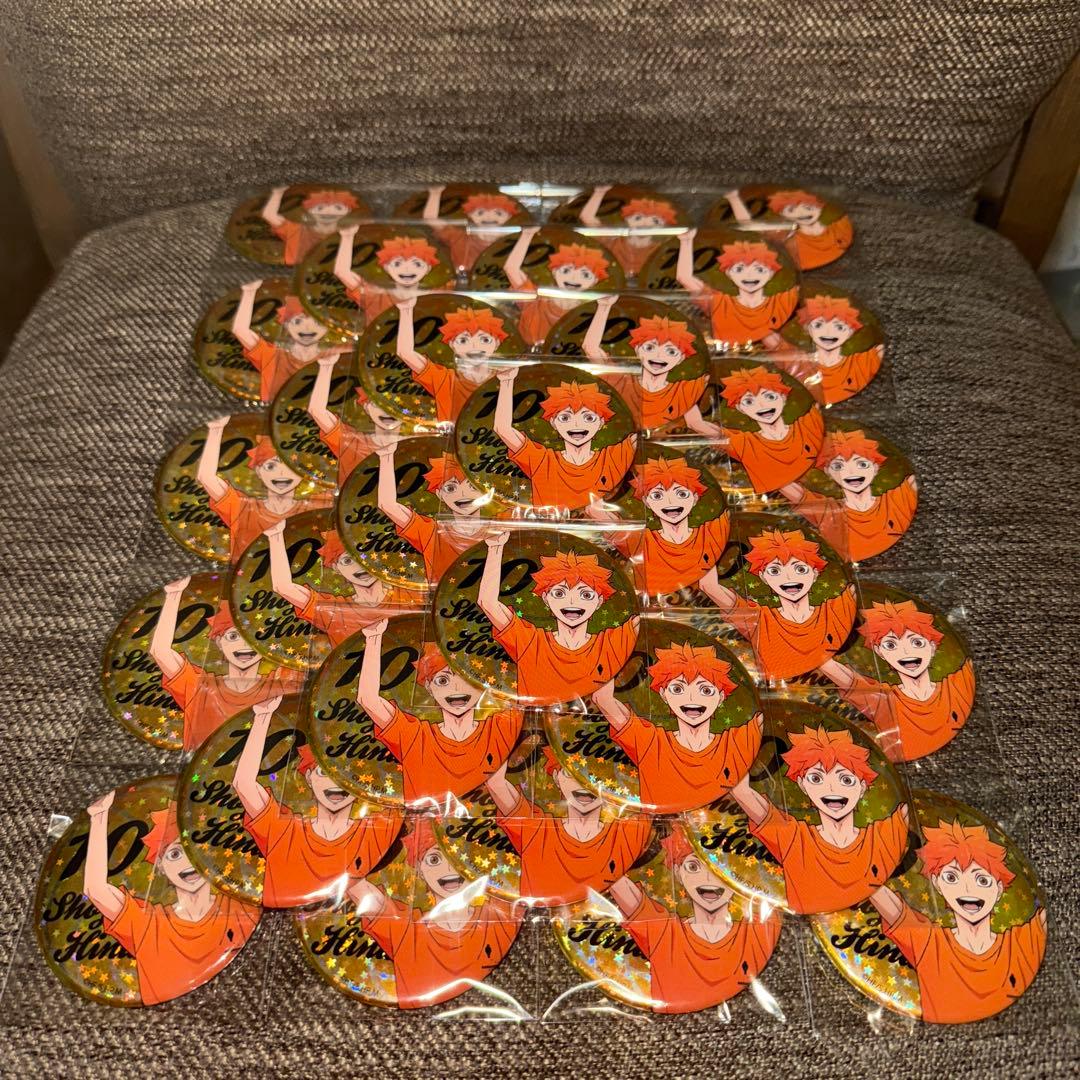 ハイキュー　アニメデッキ　ホログラム缶バッジ　紙飛行機　日向翔陽 40点