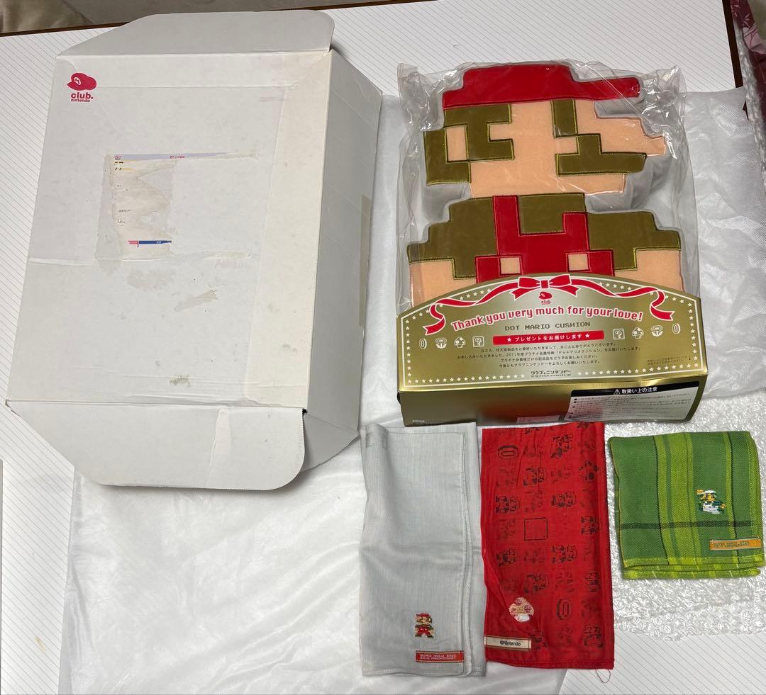 【極希少・未開封】クラブニンテンドー特典 ドットマリオクッション＆バンダナセット