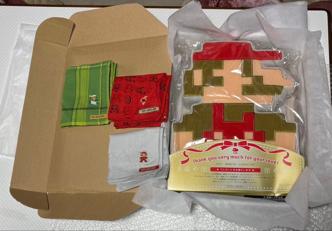 【極希少・未開封】クラブニンテンドー特典 ドットマリオクッション＆バンダナセット