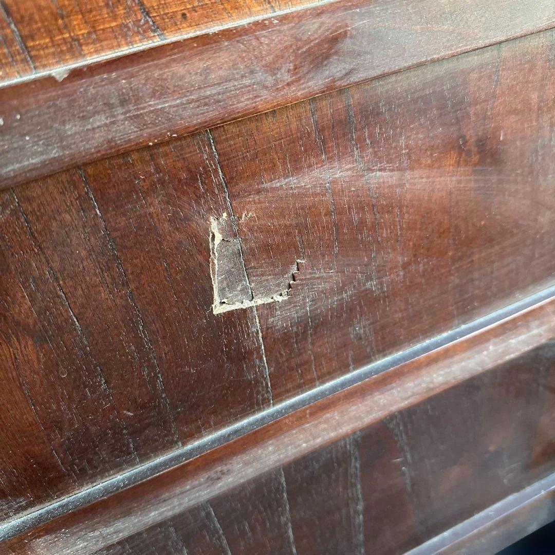 アンティーク木製タンス ドラゴン彫刻付き　車ダンス