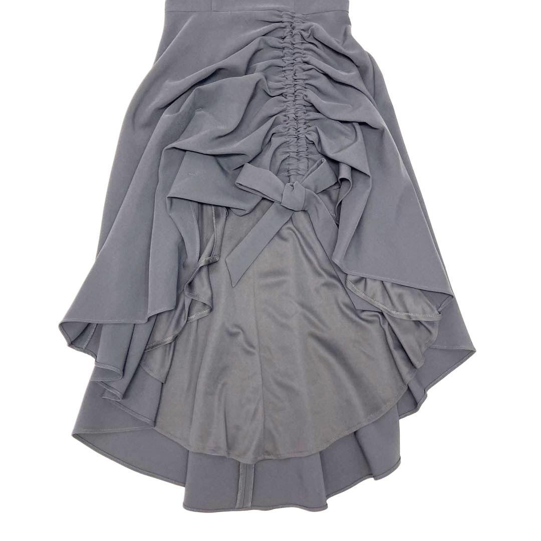 Andy アンディ テールカット プチハイネック ギャザリング ミディアムドレス