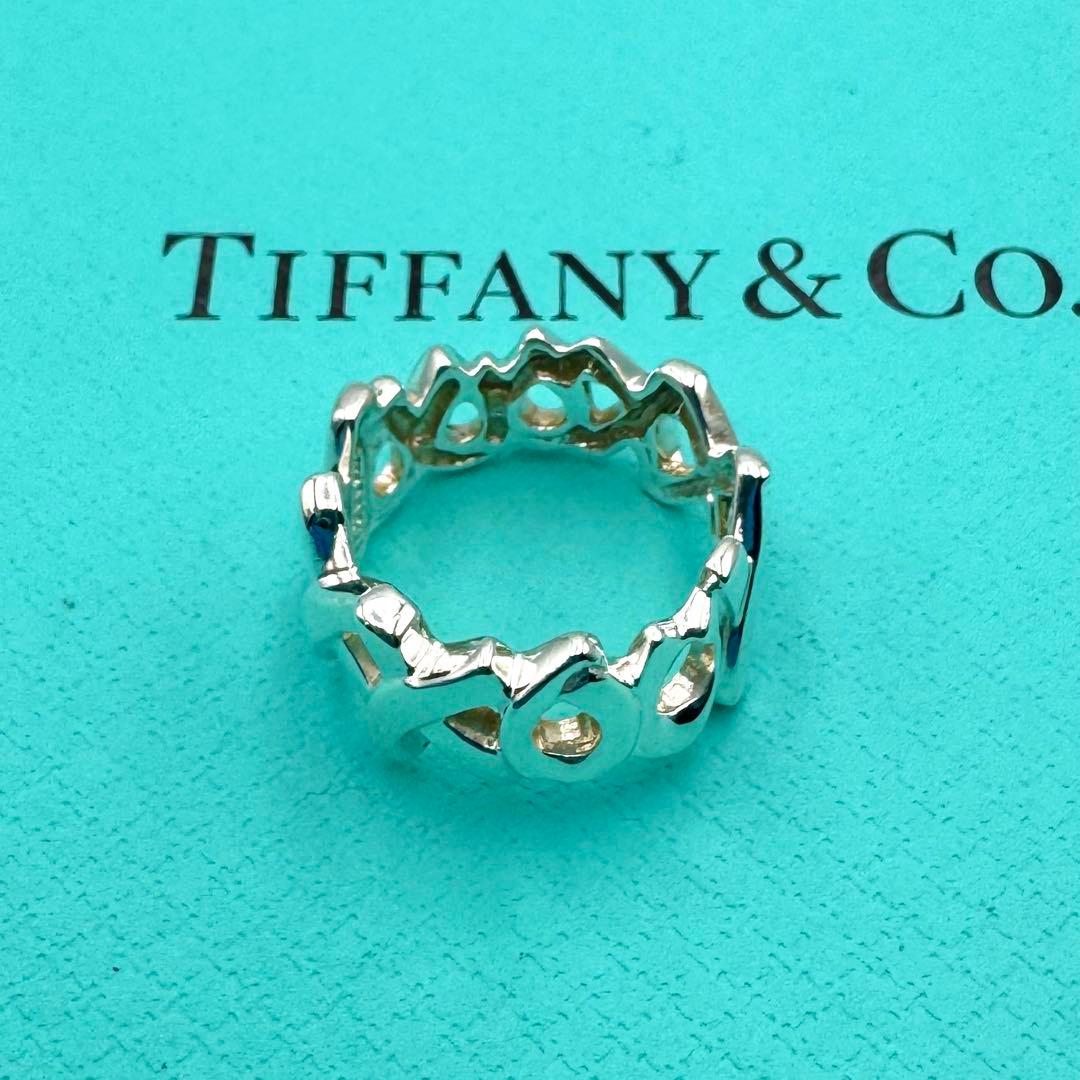 【TIFFANY&Co】鏡面仕上げ　ラブ＆キス　リング　　8号　T&Co