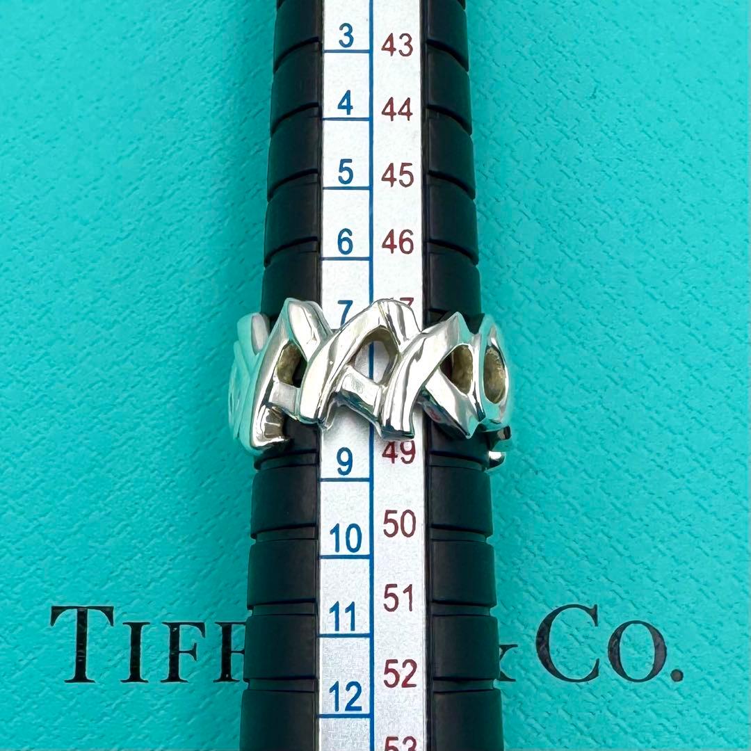 【TIFFANY&Co】鏡面仕上げ　ラブ＆キス　リング　　8号　T&Co