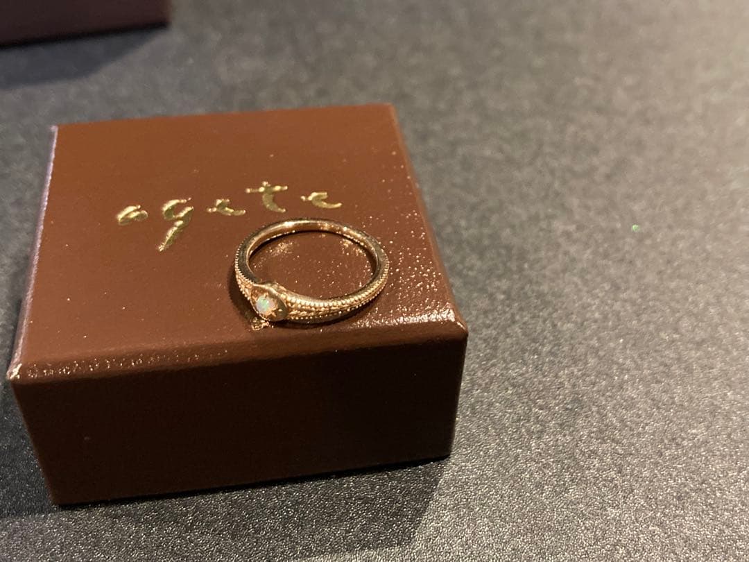 agate k10 ピンキーリング　オパール