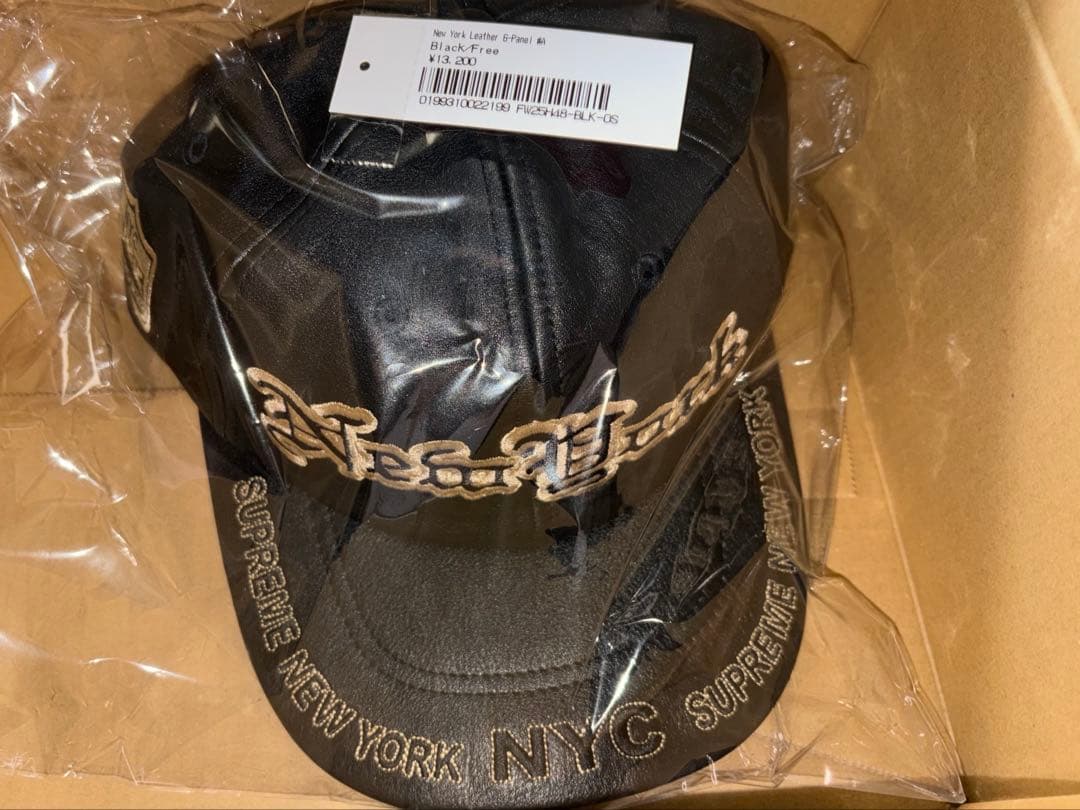 帽子 Supreme New York Leather 6-Panel black