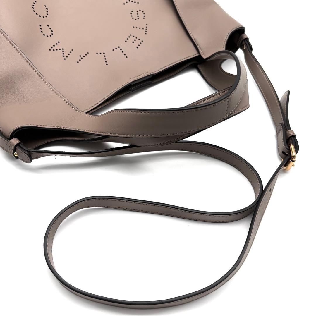 極美品 ステラマッカートニー 2way バッグ A4可 パンチング グレージュ