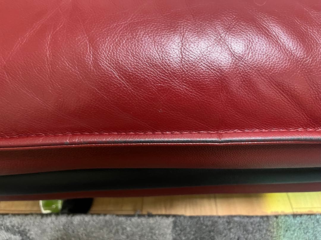 ●期間限定●赤いレザーコーナーソファ