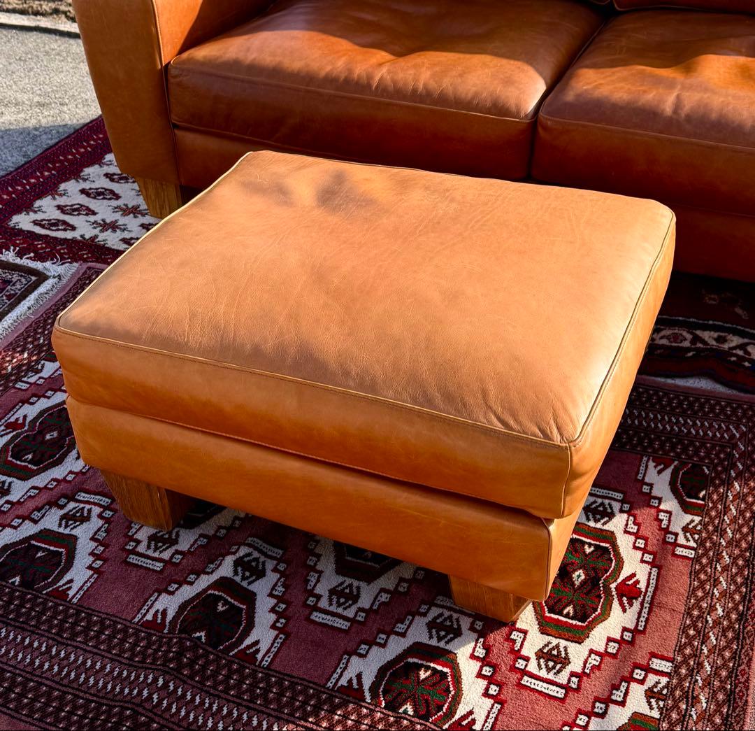 ACME FURNITURE フレスノ オットマン レザー キャメル