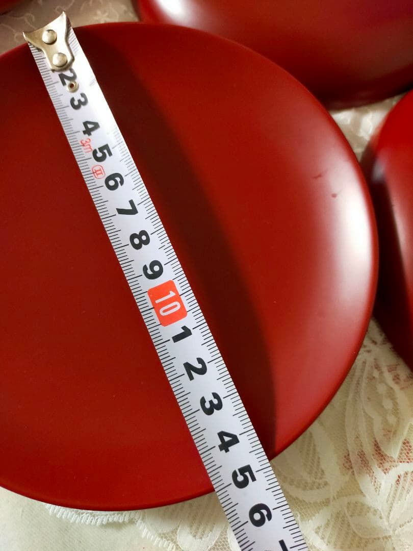 浄法寺塗銘々皿　銀朱　5寸