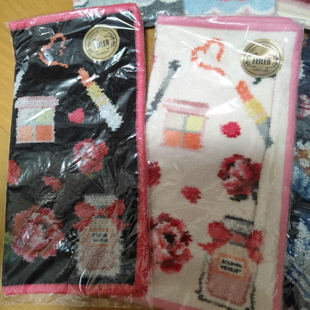 タオルハンカチ 8枚セット 花柄 香水モチーフ　フェイラー　ピンク　新品未使用