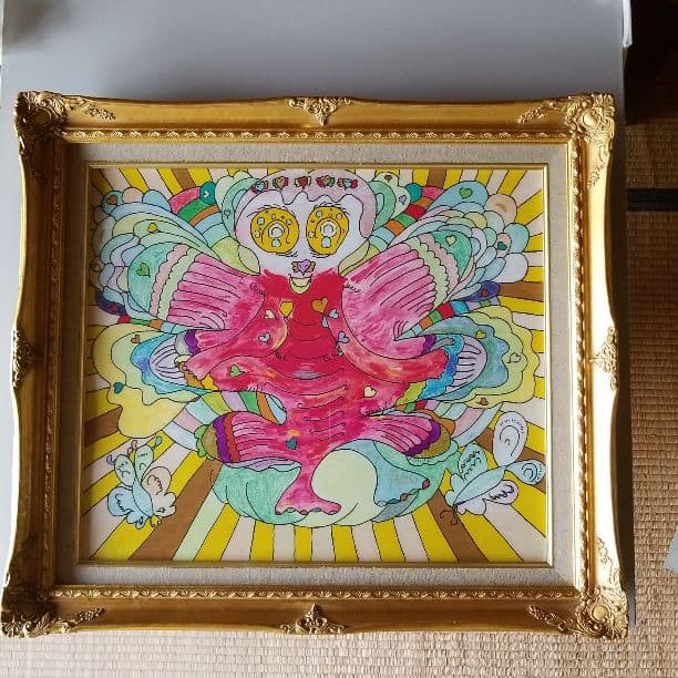 絵画、天使の笑顔