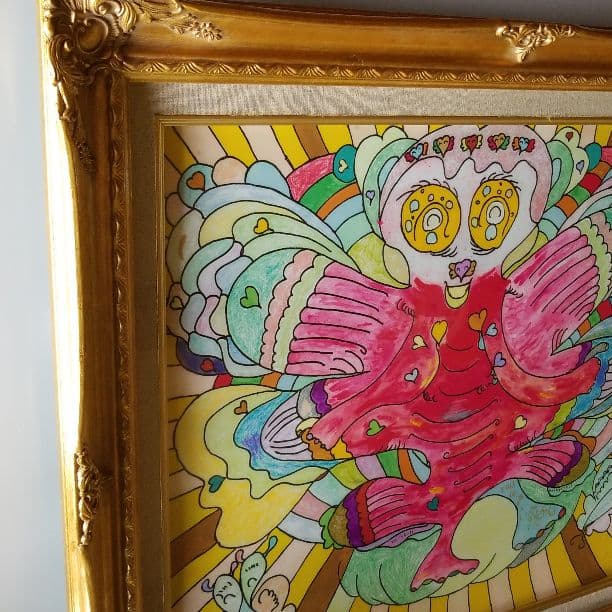 絵画、天使の笑顔