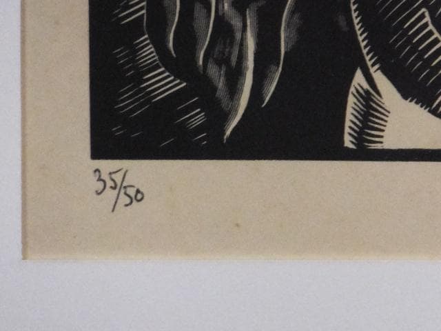 クレマン・セルヴォー　直筆サイン『裸婦』木版画 1934年 0407T