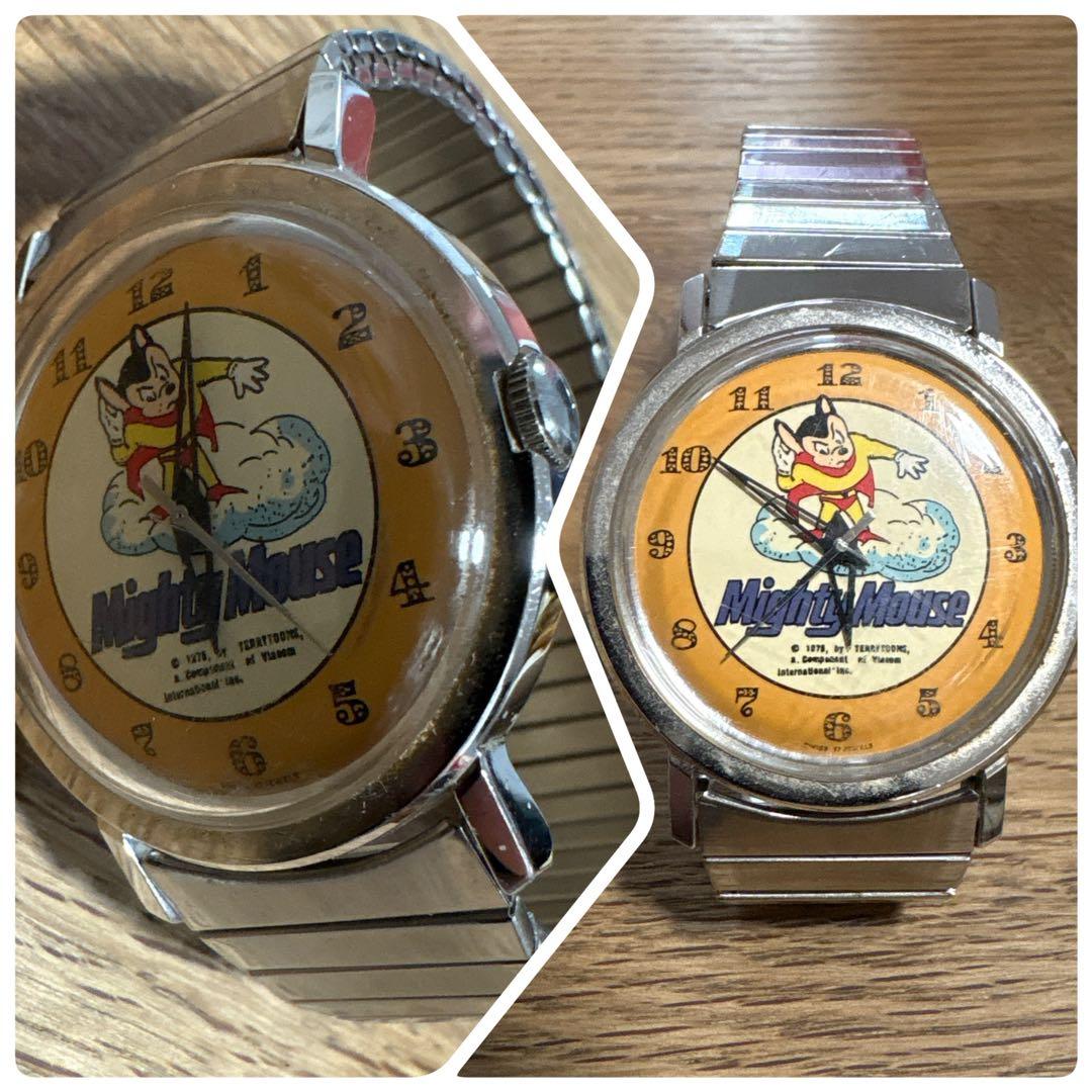 【レトロ・希少ビンテージ、稼働中】MODERNO マイティマウス 手巻き 腕時計