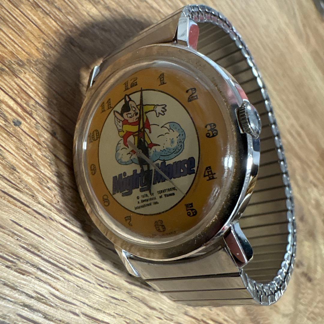 【レトロ・希少ビンテージ、稼働中】MODERNO マイティマウス 手巻き 腕時計