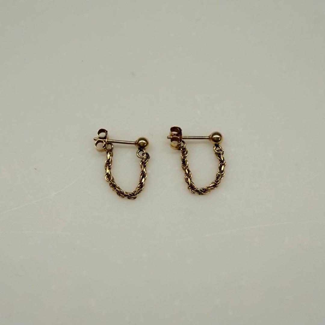 AHKAH フレンチロープ ピアス　k18