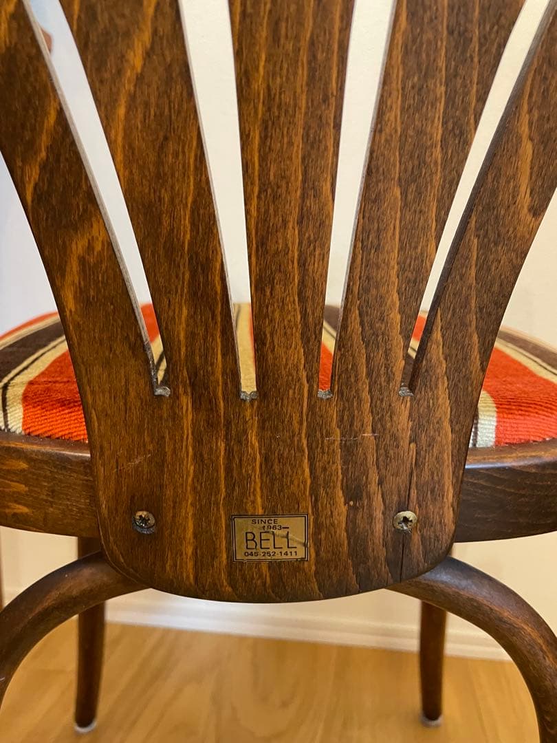 木製ヴィンテージチェア　ストライプ