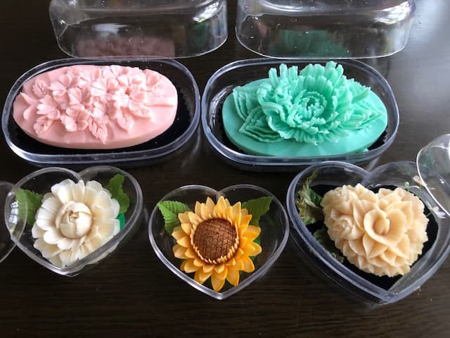 ソープカービング作品用ハート型ケース（大30個 小60個） 計90個