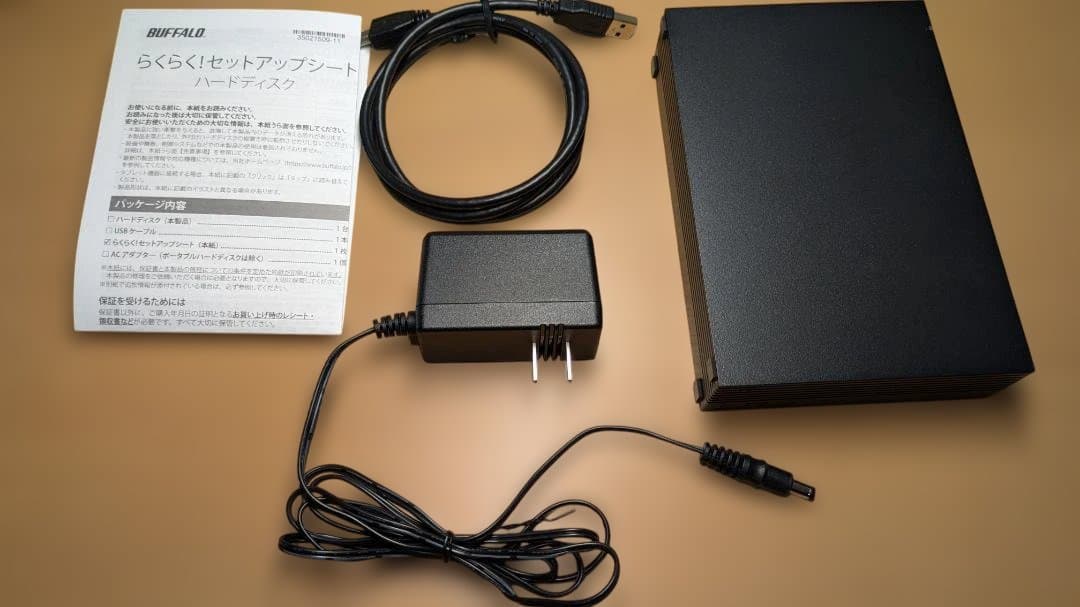 バッファロー 外付けHDD 4TB HD-AD4U3 付属品 ハードディスク