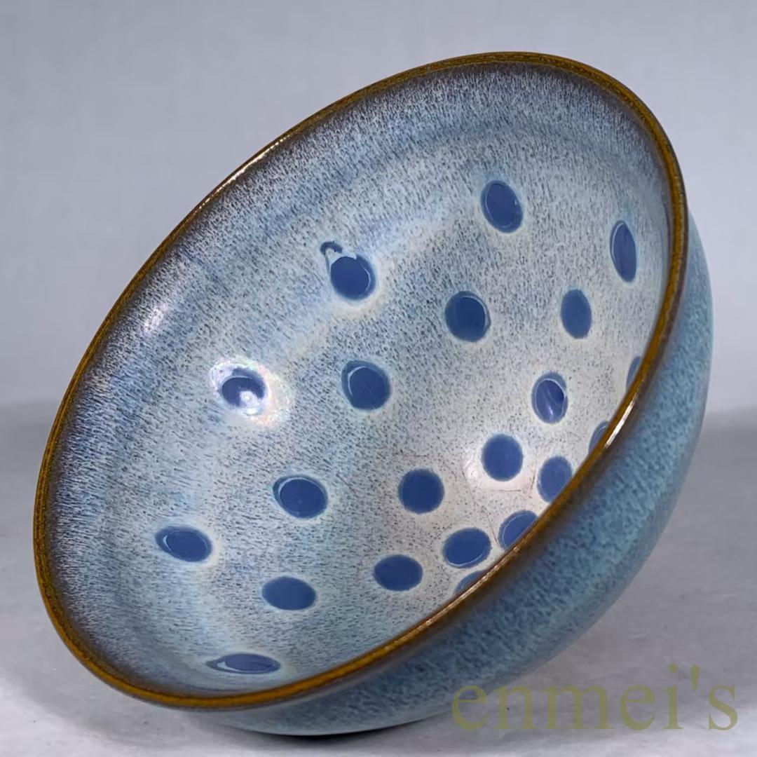 中国古美術・宋建窯風・窯変珍珠斑天目茶碗・抹茶碗・茶道具・茶器・油滴天目・古玩