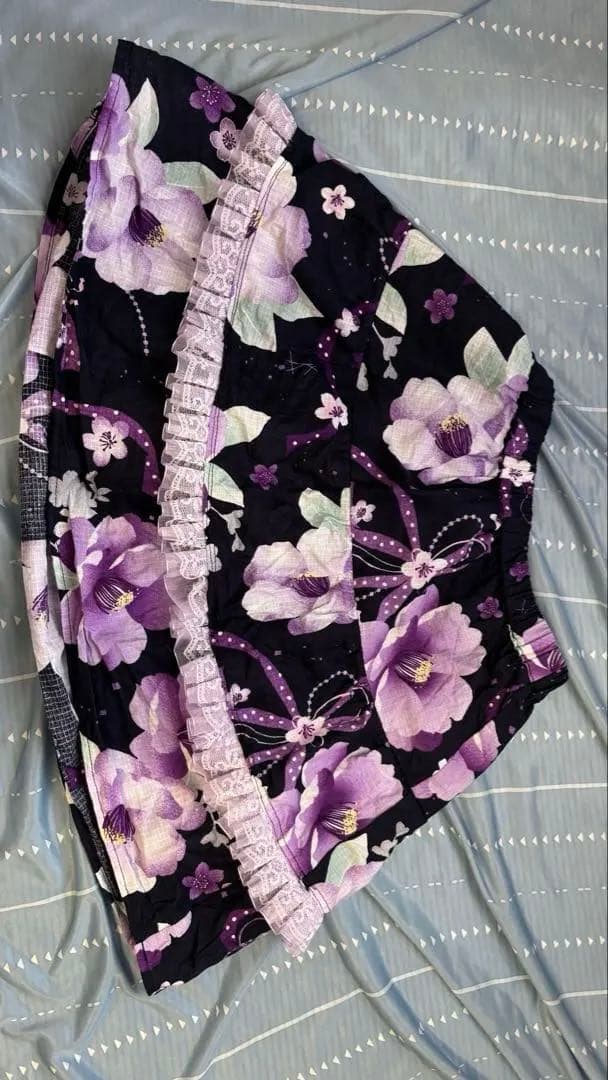 浴衣ドレス 紫 黒 地雷系 姫ギャル パニエ付き