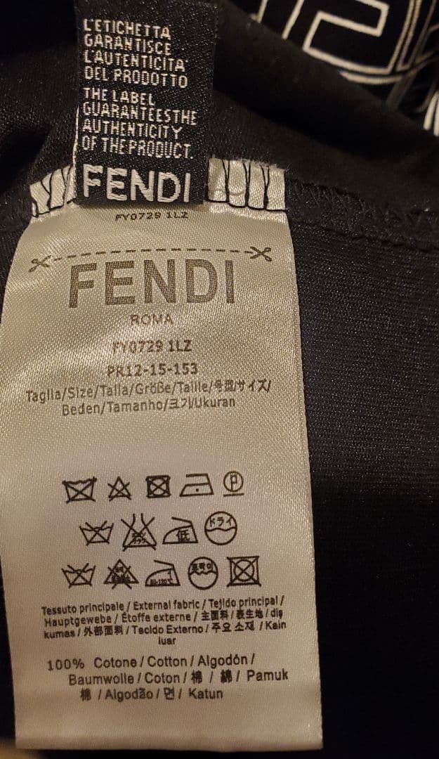 FENDI ロゴパターンTシャツ サイズM イタリア製　☆人気、早い者勝ち！☆