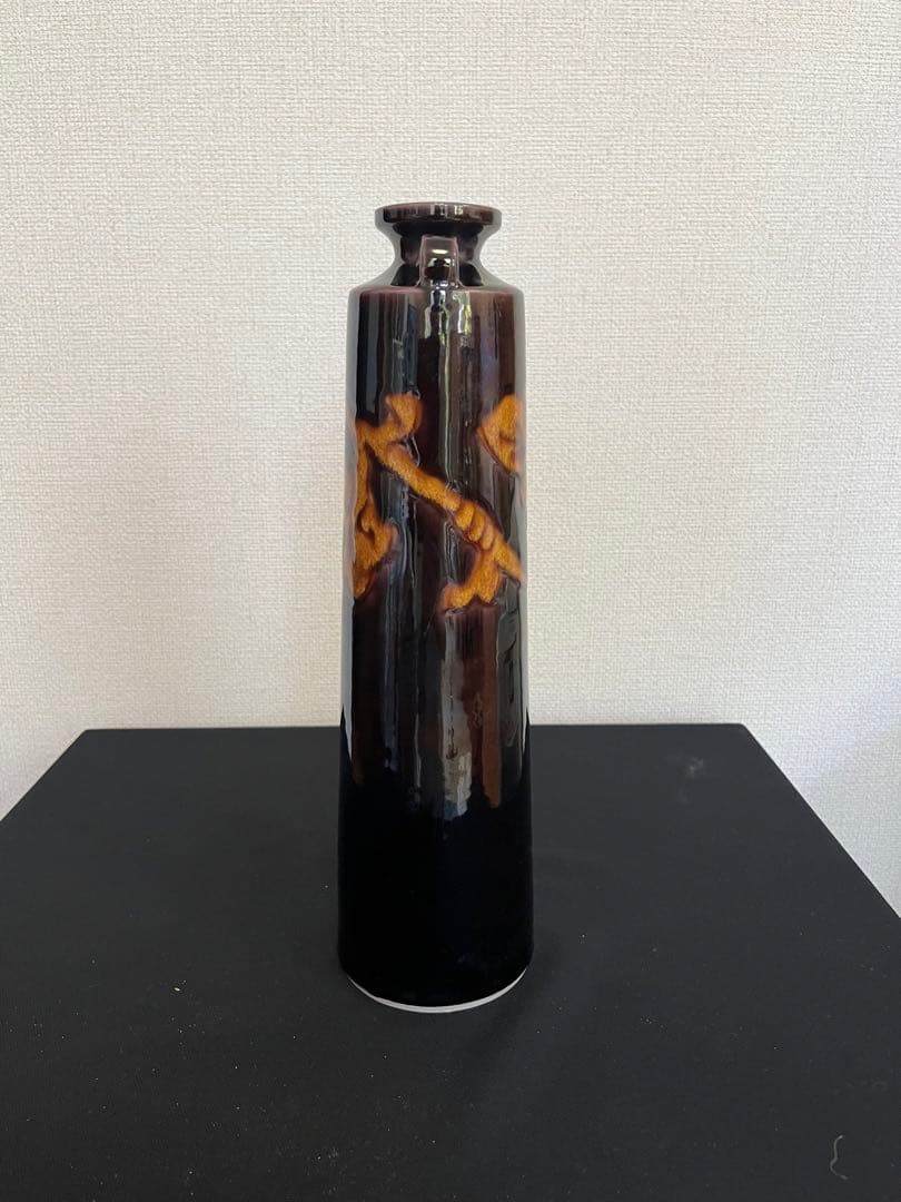 2代目 徳田八十吉  深厚燿変 耳付き 華生 T124 共箱 陶歴付