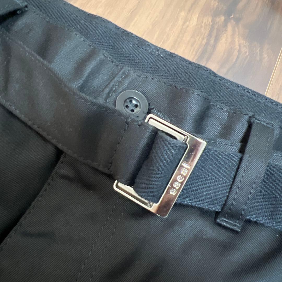 sacai 24SS ベルテッドチノ　サイズ2 ブラック