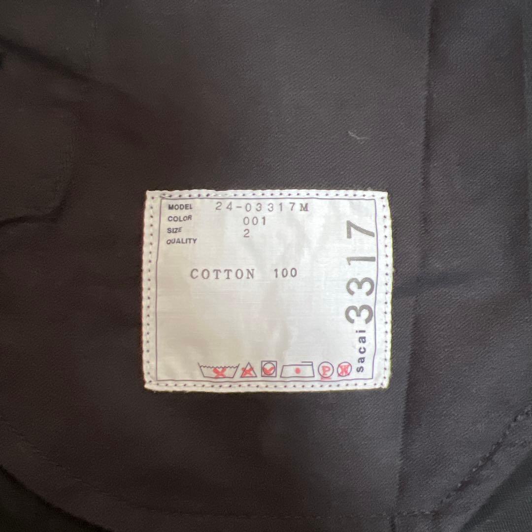 sacai 24SS ベルテッドチノ　サイズ2 ブラック