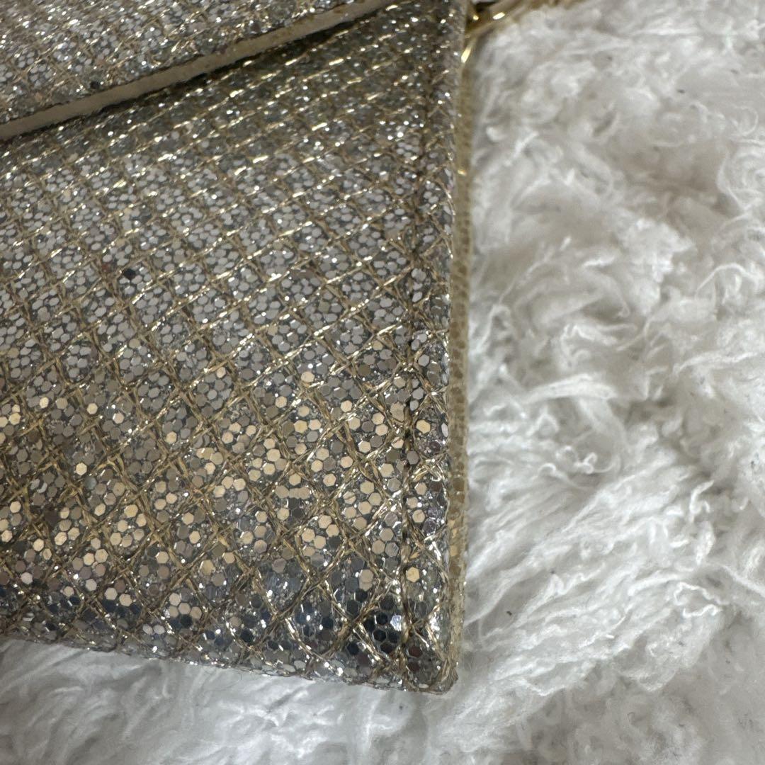 JIMMY CHOO シルバー ゴールド　パーティーバッグ　2way ラメ
