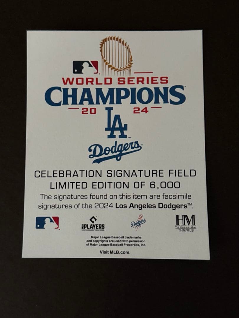 MLB ドジャース ワールドシリーズ 優勝記念 シグネチャーセレブレーション