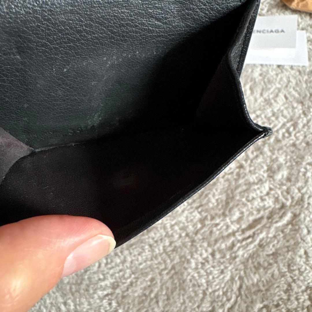 BALENCIAGA バレンシアガ ペーパーミニウォレット　ブラック