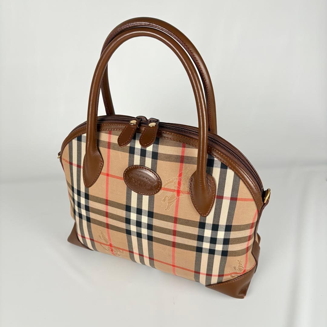 良品　希少　月桂樹　バーバリー　ハンドバッグ　ノバチェック