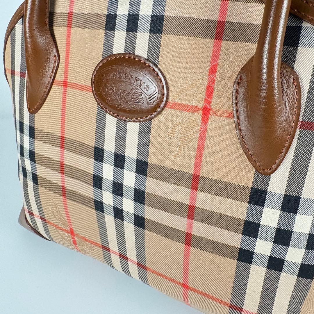 良品　希少　月桂樹　バーバリー　ハンドバッグ　ノバチェック