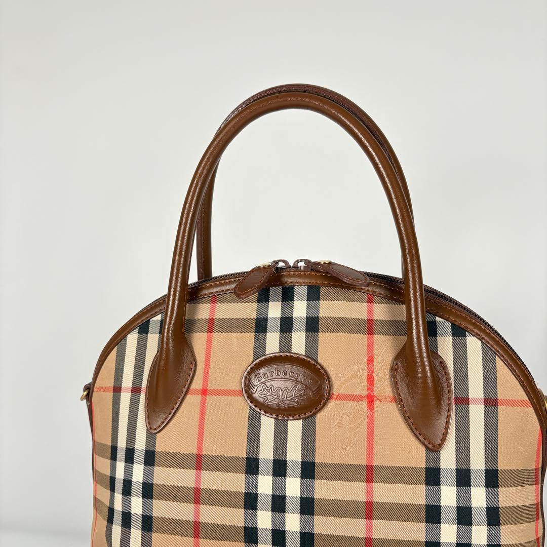 良品　希少　月桂樹　バーバリー　ハンドバッグ　ノバチェック