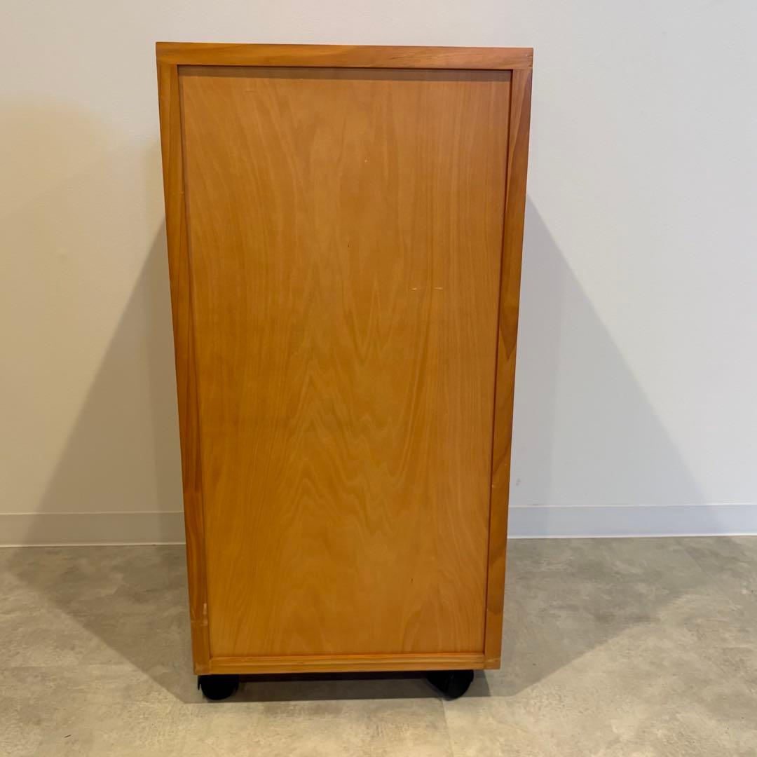 チェスト　８段　キャビネット　ワゴン　キャスター付き　書類入れ　木製　レトロ