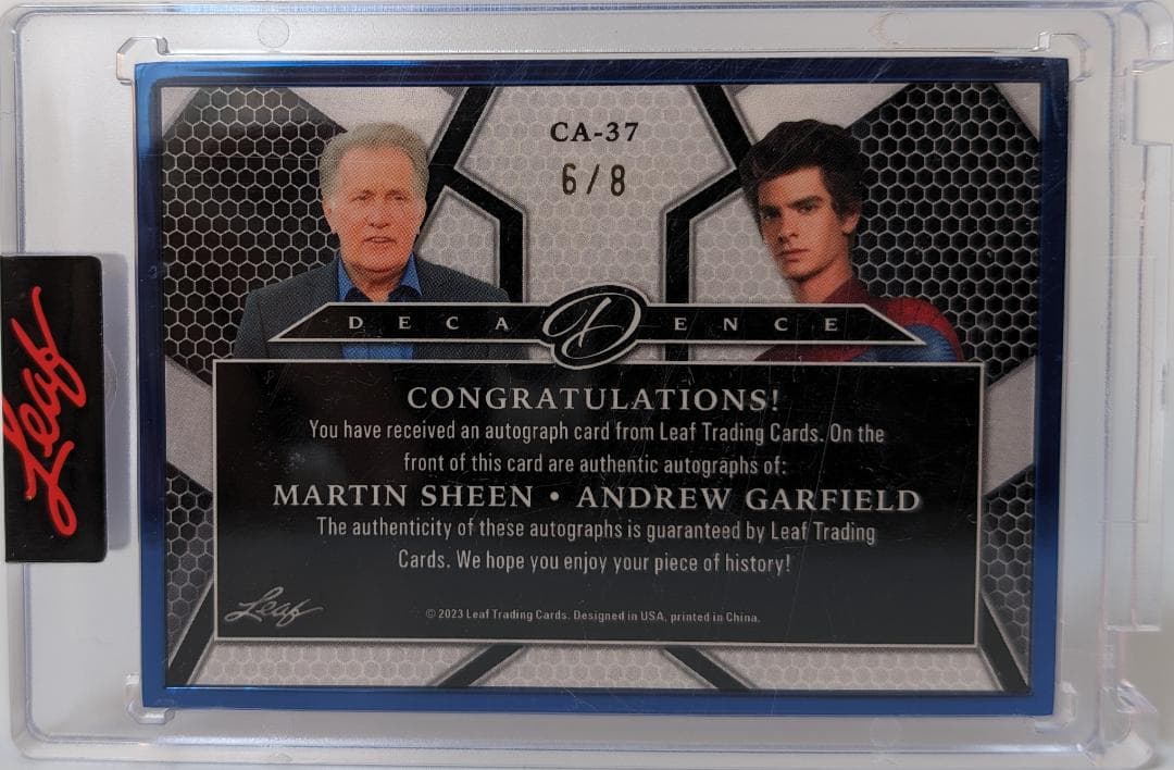 アンドリュー・ガーフィールド、 Mシーン 23LEAF 8枚限定直筆サインカード