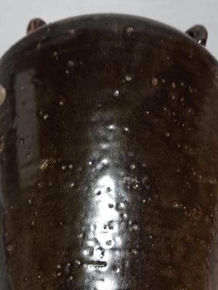 旧家蔵出し　高麗期　　黒高麗　四耳壺