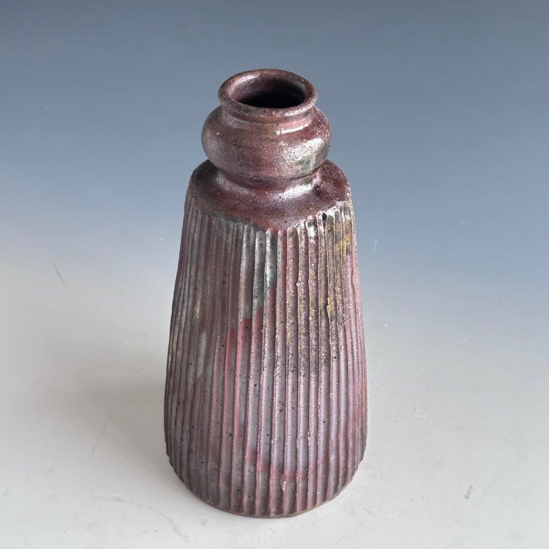 茶道具　丹波焼　傘徳利　花入　森本丹山　立杭焼　共箱　焼締め　侘び茶　花器