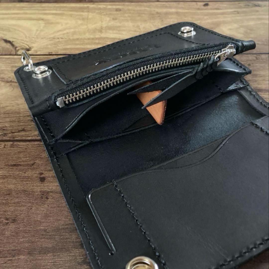 【まさる】COW CRUST クラストレザー トラッカーウォレット150