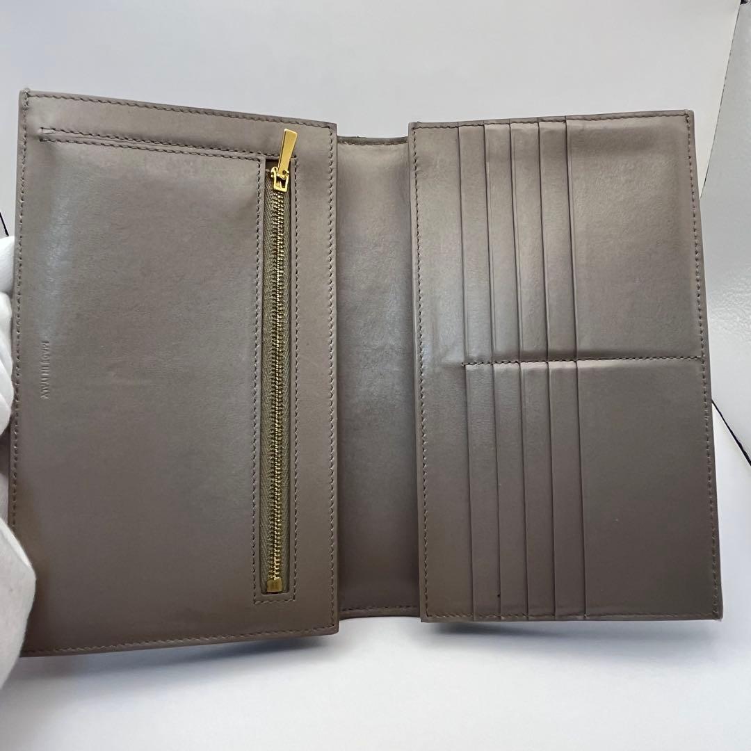 CELINE セリーヌ レザー ストラップ ラージ ウォレット グレージュ