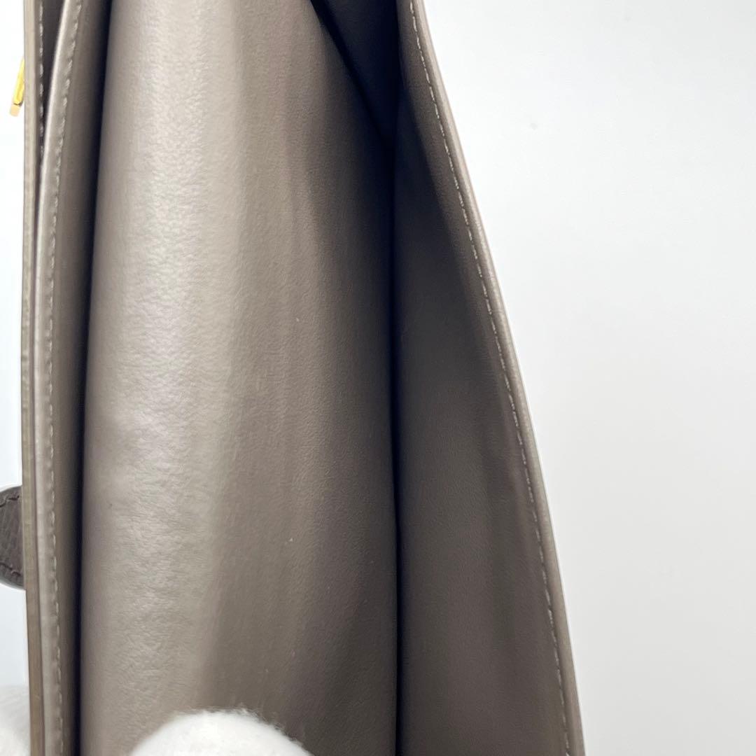 CELINE セリーヌ レザー ストラップ ラージ ウォレット グレージュ