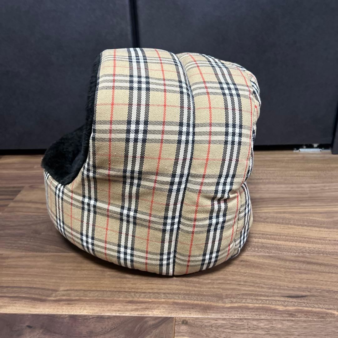 犬用チェック柄ドーム型ベッド