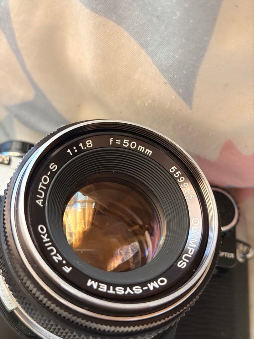 完動 OLYMPUS OM-10 & 50mm f1.8 マニュアルアダプタ付き