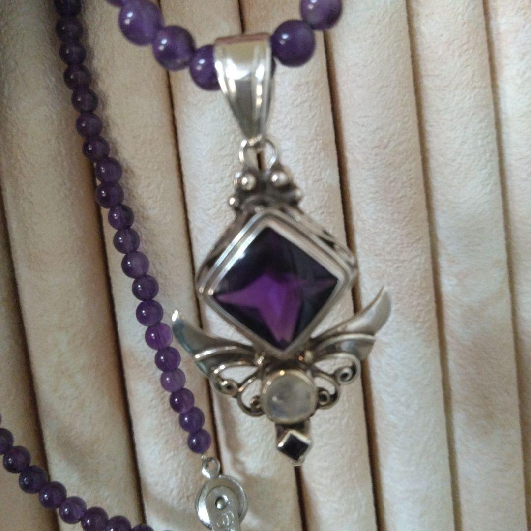 必要な方にお値下げ！シャンカリアメジストネックレス付き